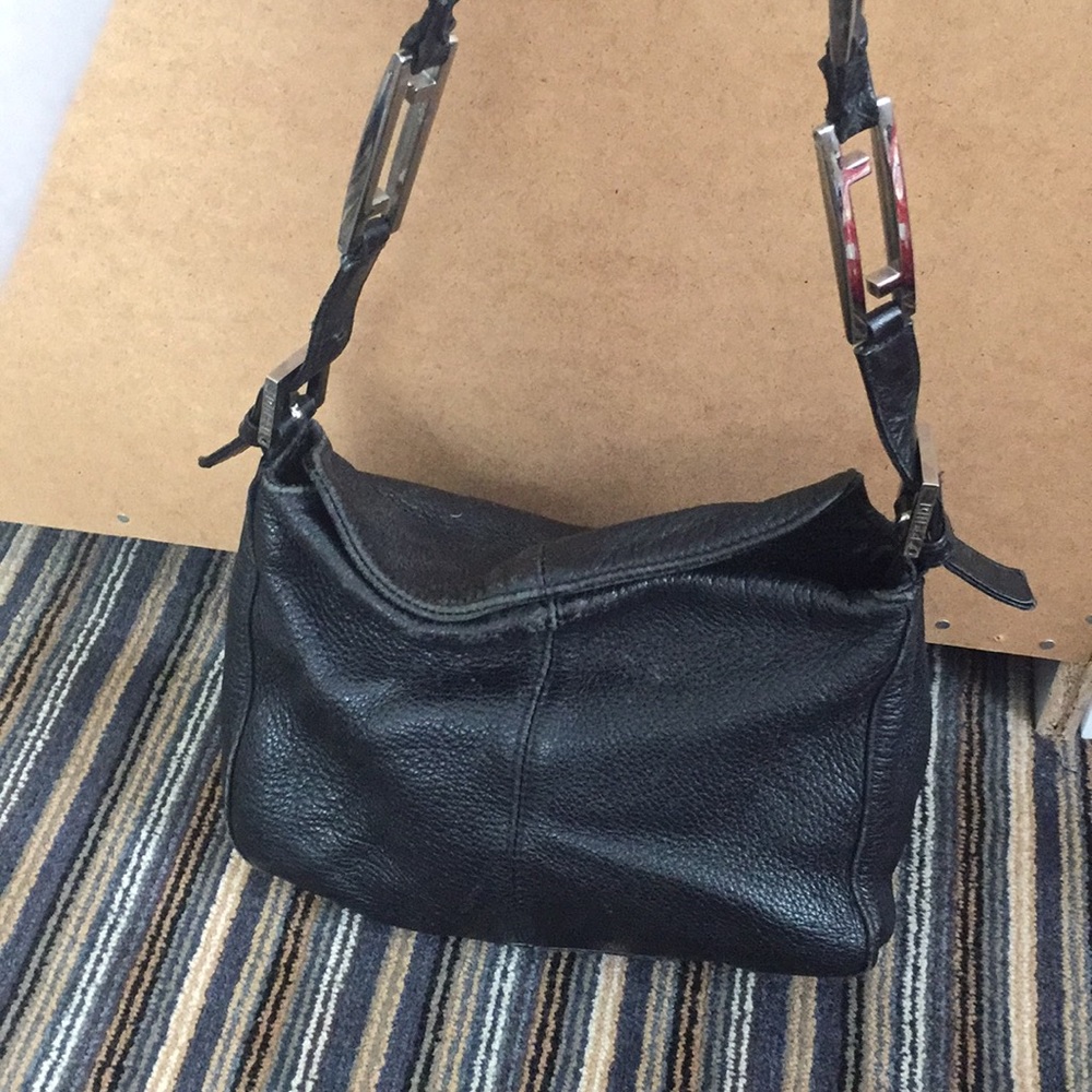 Fendi black leather bag with chain handle
